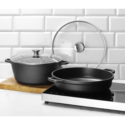 Hrnec s nepřilnavou povrchovou úpravou, HENDI, 7L, Černá, 367x290x(H)122mm | 611029
